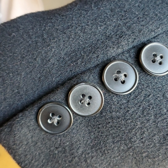 Anne Klein Tailored Classic Black 100% Wool Coat Mid Length Size 4 - Picture 9 of 16